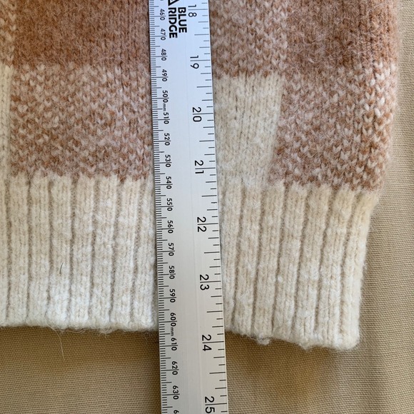 Faherty Saturday Pullover Alpaca Yak Blend Sweater Buffalo Plaid 1/4 Zip Women M - Picture 9 of 11